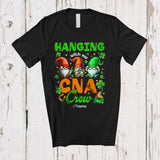 MacnyStore - Personalized Hanging With My CNA Crew; Proud St. Patrick's Day Three Gnomes; Custom Name Nurse T-Shirt