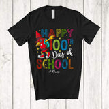 MacnyStore - Personalized Happy 100th Day Of School; Joyful Custom Name Students Teacher; Dabbing Crayon T-Shirt