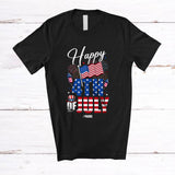 MacnyStore - Personalized Happy 4th Of July; Amazing Custom Name Patriotic; American US Flag Firework T-Shirt
