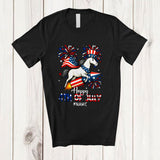 MacnyStore - Personalized Happy 4th Of July; Amusing Custom Name Horse Riding Firecracker; Patriotic Farmer T-Shirt