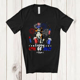 MacnyStore - Personalized Happy 4th Of July; Joyful Custom Name Beagle Uncle Sam Drinking Beer; Patriotic T-Shirt