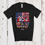 MacnyStore - Personalized Happy 4th Of July; Lovely Custom Name Capybara Sunglasses US Flag; Patriotic T-Shirt