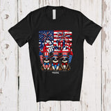 MacnyStore - Personalized Happy 4th Of July; Lovely Custom Name Sloth Sunglasses US Flag; Patriotic T-Shirt