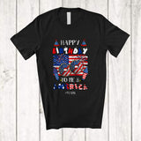 MacnyStore - Personalized Happy Birthday America; Lovely 4th Of July Custom Name Donut; Patriotic T-Shirt