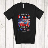MacnyStore - Personalized Happy Birthday America; Lovely 4th Of July Custom Name Ice Creams; Patriotic T-Shirt
