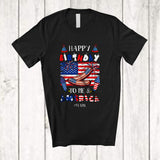 MacnyStore - Personalized Happy Birthday America; Lovely 4th Of July Custom Name Sausage; Patriotic T-Shirt