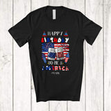 MacnyStore - Personalized Happy Birthday America; Lovely 4th Of July Custom Name Whiskey; Drinking Patriotic T-Shirt