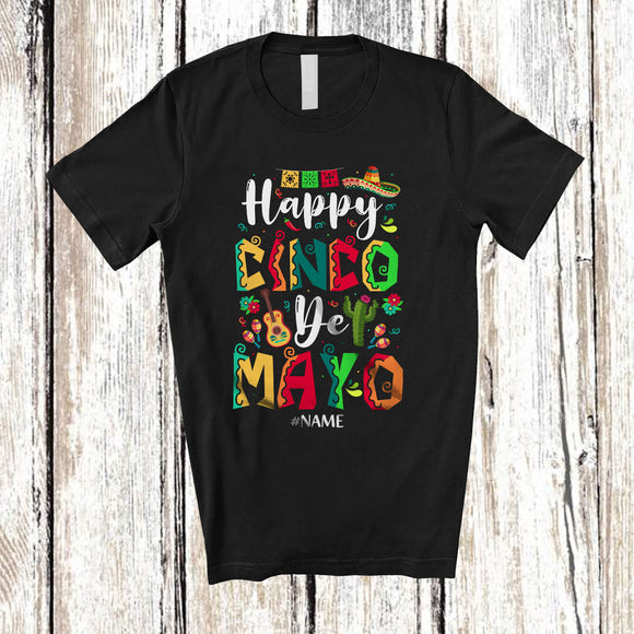 MacnyStore - Personalized Happy Cinco De Mayo; Joyful Custom Name Mexican Fiesta Proud Party Family T-Shirt