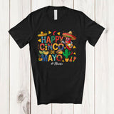 MacnyStore - Personalized Happy Cinco De Mayo; Joyful Custom Name Mexican Sombrero Chili; Family T-Shirt