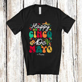 MacnyStore - Personalized Happy Cinco De Mayo; Joyful Groovy Custom Name Mexican Fiesta Proud Party Family T-Shirt