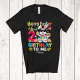 MacnyStore - Personalized Happy Easter 2nd Birthday To Me; Lovely Eggs Hunting; Custom Name Family Group T-Shirt
