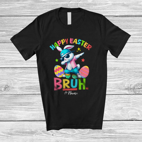 MacnyStore - Personalized Happy Easter Bruh; Lovely Easter Dabbing Bunny Stylist; Custom Name Eggs Hunt T-Shirt