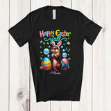 MacnyStore - Personalized Happy Easter Y'all; Adorable Custom Name Bunny Otter Hunting Eggs; Sea Animal T-Shirt