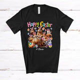MacnyStore - Personalized Happy Easter; Adorable Capybara Hamster; Custom Name Rodent Animal; Egg Hunting T-Shirt