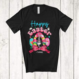 MacnyStore - Personalized Happy Easter; Adorable Custom Name Bunny Bernedoodles With Easter Eggs Hunt; Family T-Shirt