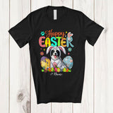 MacnyStore - Personalized Happy Easter; Adorable Custom Name Bunny Border Collie Owner; Egg Hunt T-Shirt