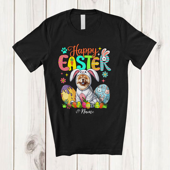 MacnyStore - Personalized Happy Easter; Adorable Custom Name Bunny Chow Chow Owner; Egg Hunt T-Shirt