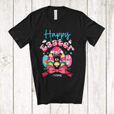MacnyStore - Personalized Happy Easter; Adorable Custom Name Bunny French Bulldog With Easter Eggs Hunt; Family T-Shirt