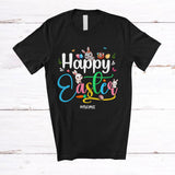 MacnyStore - Personalized Happy Easter; Adorable Easter Eggs Hunting Lover; Custom Name Family T-Shirt