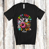 MacnyStore - Personalized Happy Easter; Cheerful Custom Name Dabbing Bunny Donut Eggs Hunt Family T-Shirt