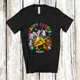 MacnyStore - Personalized Happy Easter; Cheerful Custom Name Dabbing Bunny Taco Eggs Hunt Family T-Shirt