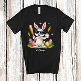 MacnyStore - Personalized Happy Easter; Joyful Bunny Playing Baseball; Custom Name Player Egg Hunting T-Shirt