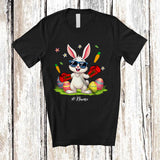MacnyStore - Personalized Happy Easter; Joyful Bunny Playing Boxing; Custom Name Player Egg Hunting T-Shirt