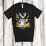 MacnyStore - Personalized Happy Easter; Joyful Bunny Playing Tennis; Custom Name Player Egg Hunting T-Shirt