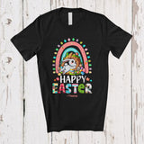 MacnyStore - Personalized Happy Easter; Joyful Easter Custom Name Bunny Rainbow; Egg Hunting Family T-Shirt