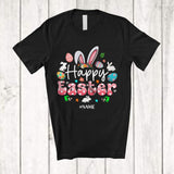 MacnyStore - Personalized Happy Easter; Lovely Easter Custom Name Bunny Ears; Eggs Hunting Family T-Shirt