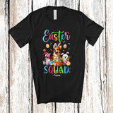 MacnyStore - Personalized Happy Easter; Wonderful Custom Name Corgi Bunny Rabbit Eggs Basket; Family T-Shirt