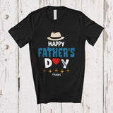 MacnyStore - Personalized Happy Father's Day 2025; Adorable Custom Name Dad Papa Hat; Family Group T-Shirt