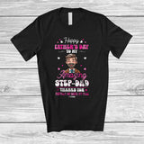 MacnyStore - Personalized Happy Father's Day Step Dad; Adorable Custom Name Step Daughter; Men Family T-Shirt
