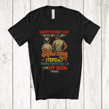 MacnyStore - Personalized Happy Father's Day To My Stepdad; Joyful Vintage Custom Name Son; Family T-Shirt