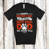 MacnyStore - Personalized Happy Father's Day World's Best Dog Dad; Amazing Custom Name Paws Family T-Shirt