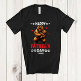 MacnyStore - Personalized Happy Father's Day; Humorous Custom Name Bears Dad Grandpa; Hearts Family T-Shirt