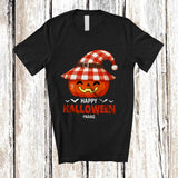 MacnyStore - Personalized Happy Halloween; Adorable Pumpkin Face; Custom Name Boys Family Group T-Shirt