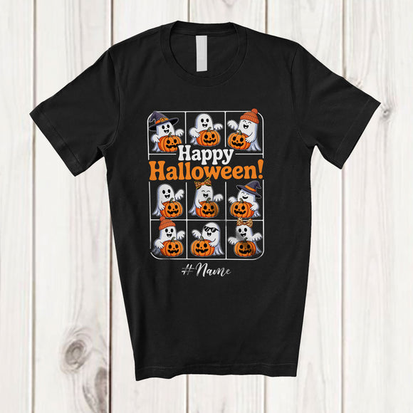 MacnyStore - Personalized Happy Halloween; Humorous Custom Name Boo Ghost Pumpkin Collection; Family T-Shirt