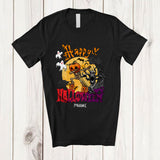 MacnyStore - Personalized Happy Halloween; Scary Halloween Costume Skeleton Dabbing Custom Name Family T-Shirt