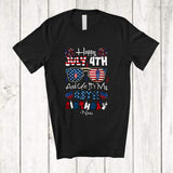MacnyStore - Personalized Happy July 4th My 45th Birthday; Joyful Sunglasses Custom Name Patriotic Family T-Shirt