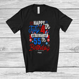 MacnyStore - Personalized Happy July 4th and 55th Birthday; Amazing 4th Of July Custom Name Patriotic; Family T-Shirt