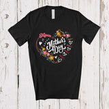 MacnyStore - Personalized Happy Mother's Day Mom; Lovely Flowers Heart Shape; Custom Name Family T-Shirt