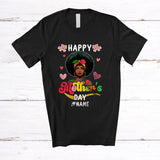 MacnyStore - Personalized Happy Mother's Day; Lovely Groovy Custom Name Afro Mom; African Family T-Shirt