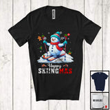 MacnyStore - Personalized Happy Skiingmas; Amazing Christmas Skiing Snowman; Custom Name Player T-Shirt