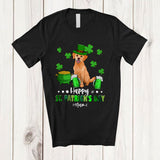 MacnyStore - Personalized Happy St. Patrick's Day; Joyful Custom Name Labrador Retriever Drinking Beer; Drunker T-Shirt