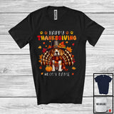 MacnyStore - Personalized Happy Thanksgiving; Amazing Custom Name Turkey Beagle; Fall Leaves T-Shirt
