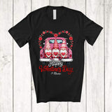 MacnyStore - Personalized Happy Valentine's Day; Lovely Gnomes on Pickup Truck; Custom Name Couple T-Shirt