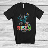 MacnyStore - Personalized He Is Risen; Joyful Easter Jesus Playing Volleyball; Custom Name Sport Player T-Shirt
