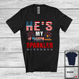 MacnyStore - Personalized He's My Sparkler, Humorous 4th Of July Firecracker, Custom Name Couple T-Shirt