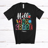 MacnyStore - Personalized Hello 2nd Grade First Day Of School; Humorous Custom Name Students Teacher T-Shirt